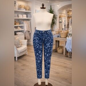 Floral Blue Women's stretchy “Jean style” Pants